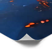 Vuur en Blauwe Abstractie Poster (Hoek)