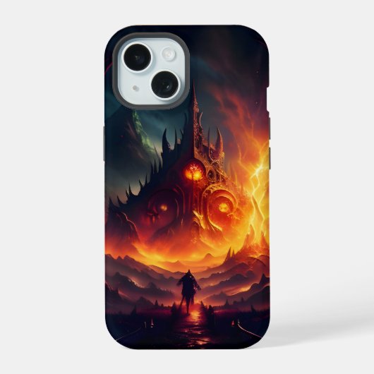 Vuur en Brimstone Landschap 4 iPhone 15 Case (Achterkant)