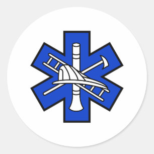 Vuur- en EMS-Logo Ronde Sticker