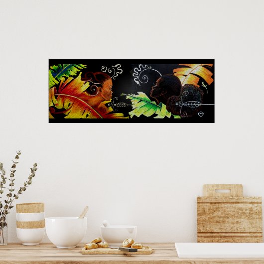 Vuur en geblazen - mozaïek poster (Keuken)