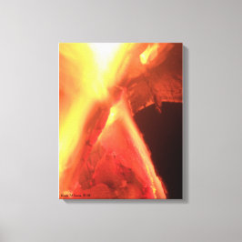Vuur en hout canvas afdruk