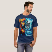 Vuur en ijs - Adelaar & Wolf T-shirt (Voorkant volledig)