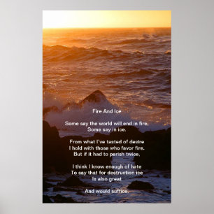 Vuur en ijs boven een Oranje Poster