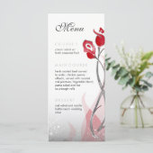 Vuur en ijs bruiloft menu | Rood zilveren Rozen (Staand voorkant)