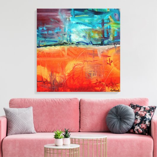 Vuur en ijs canvas afdruk (Insitu (Woonkamer))