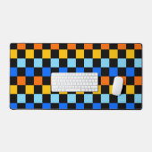 Vuur en ijs dambordpatroon bureaumat (Keyboard & Muis)
