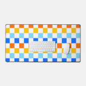Vuur en ijs dambordpatroon bureaumat (Keyboard & Muis)