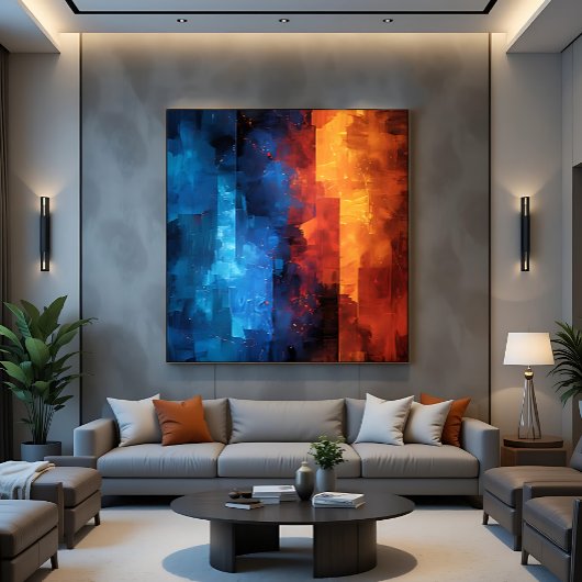 Vuur en Ijs: De Dualiteit Canvas Afdruk