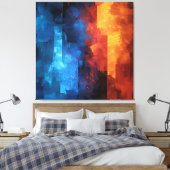 Vuur en Ijs: De Dualiteit Canvas Afdruk (Insitu (Slaapkamer))