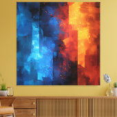 Vuur en Ijs: De Dualiteit Canvas Afdruk (Insitu (Woonkamer))