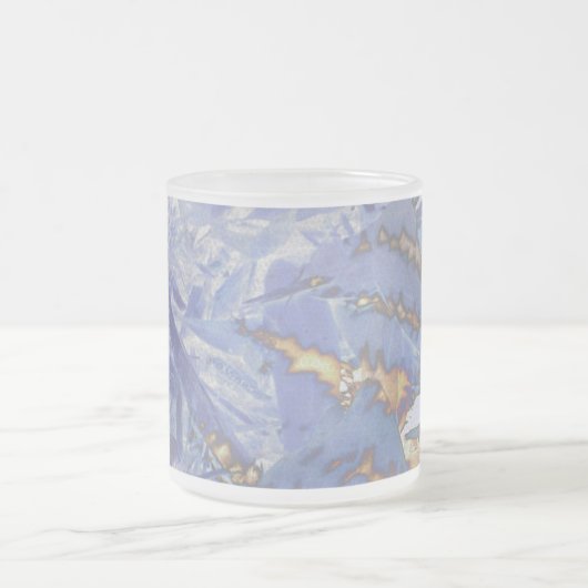 Vuur en ijs, digitaal abstract matglas koffiemok (Center)