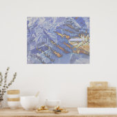 Vuur en ijs, digitaal abstract poster (Keuken)