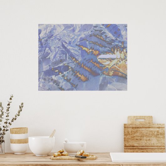 Vuur en ijs, digitaal abstract poster (Keuken)