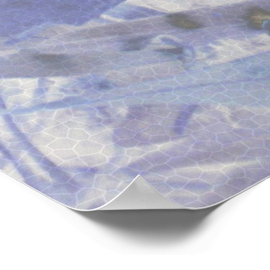 Vuur en ijs, digitaal abstract poster (Hoek)