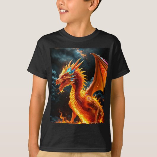 Vuur en ijs draak t-shirt (Voorkant)