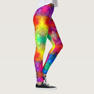 [Vuur en ijs] Helderbuisregenboog-Stropdas-kleurst Leggings