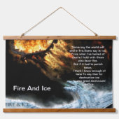 Vuur en ijs met brandwerende ijstrekkers hangend wandkleed (Voorkant)