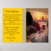 Vuur en ijs met Oranje zonnebanken Poster (Voorkant)