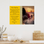 Vuur en ijs met Oranje zonnebanken Poster (Keuken)