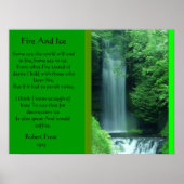 Vuur en ijs met watervallen Posters (Voorkant)