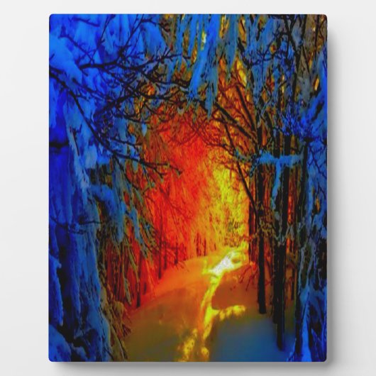 Vuur en ijs, prachtig blauw, Oranje, rood Fotoplaat (Voorkant)