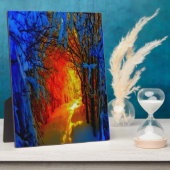 Vuur en ijs, prachtig blauw, Oranje, rood Fotoplaat (Zijkant)