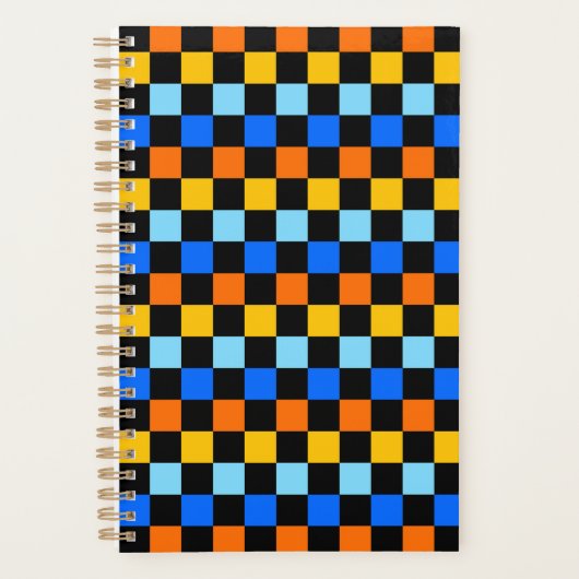Vuur en ijs schaakbordpatroon planner (Voorkant)