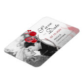 Vuur en ijs sparen de datum magneten | Rode rozen (Linkerzijde)