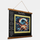 Vuur en ijs Stormy Majesteit Eagles Hangend Wandkleed (Gebogen)