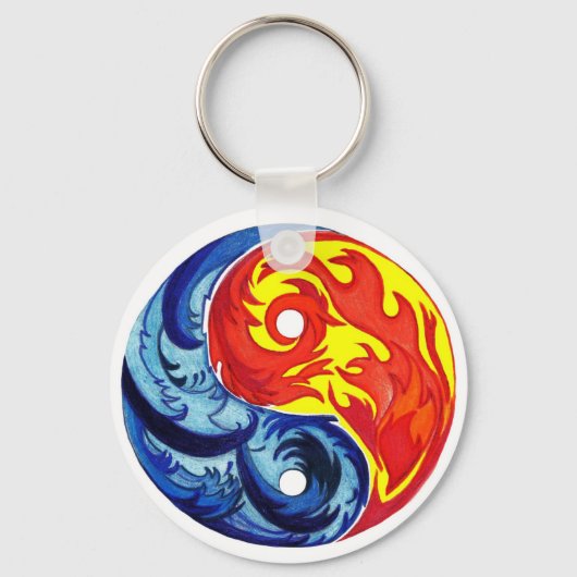 Vuur en IJs Yin-Yang Sleutelhanger (Voorkant)