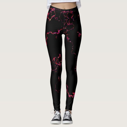 Vuur en ijs: zwarte en rode Leggings (Voorkant)
