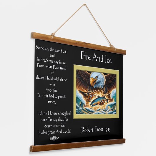 Vuur en ijsarend vangen prooi hangend wandkleed (Gebogen)