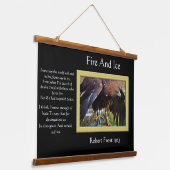 Vuur en ijsbalkadelaar op een helling hangend wandkleed (Gebogen)