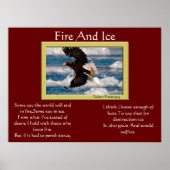 Vuur- en ijsbalkadelaars boven sneeuwPosters Poster (Voorkant)