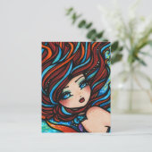 Vuur en ijskop Zeemeermin onderwater Fantasy Briefkaart (Staand voorkant)