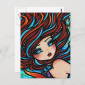 Vuur en ijskop Zeemeermin onderwater Fantasy Briefkaart (Voorkant / Achterkant)