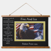 Vuur en ijskoude adelaars zitten te kijken hangend wandkleed (Voorkant)