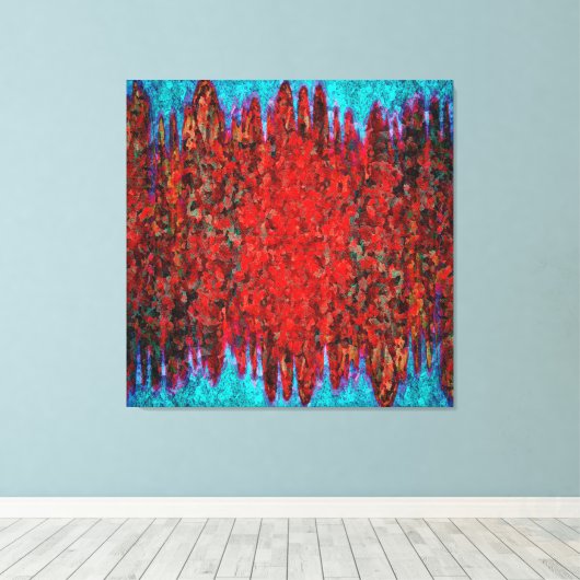 Vuur- en ijstextuur canvas afdruk (Insitu (Houten vloer))