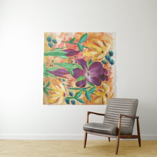 Vuur en iris tapijt wandkleed (In Situ (horizontaal))