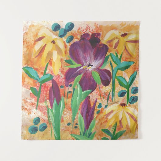 Vuur en iris tapijt wandkleed (Voorkant)