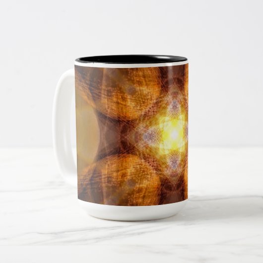 Vuur en licht tweekleurige koffiemok (Voorkant links)