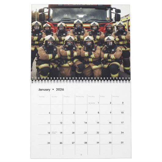 Vuur en moed: brandweerman 20XX Kalender (Jan 2026)