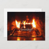 vuur en open haard feestdagenkaart (Voorkant / Achterkant)