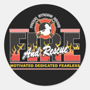 Vuur en redding ronde sticker