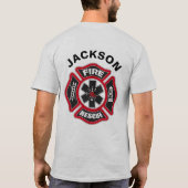 Vuur en Redding Rood en Zwart T-shirt (Achterkant)