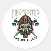 Vuur- en reddingsoperatie Klassieke ronddraaimolen Ronde Sticker (Voorkant)