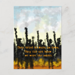 Vuur en rook feestdagenkaart