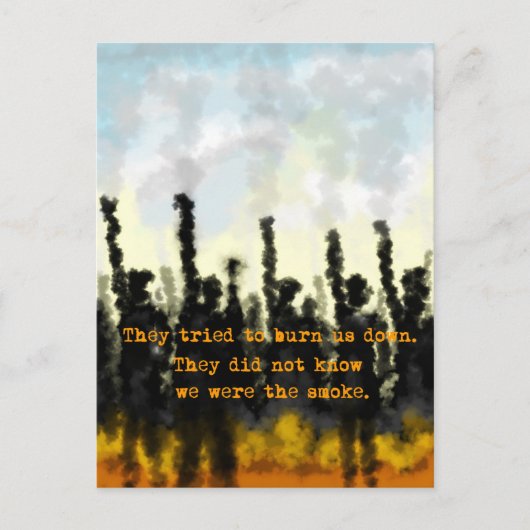 Vuur en rook feestdagenkaart (Voorkant)