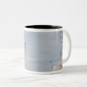 Vuur- en rooksignaal tweekleurige koffiemok (Voorkant rechts)