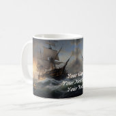 Vuur en schuim: het Engelse oorlogsschip van 1805 Koffiemok (Voorkant links)